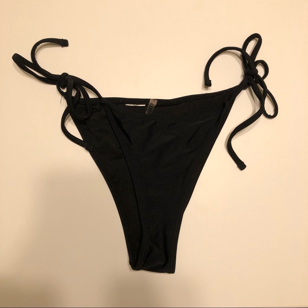 Black string bikini bottoms